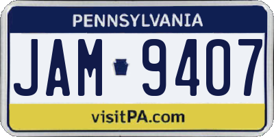 PA license plate JAM9407