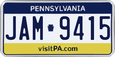 PA license plate JAM9415