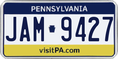 PA license plate JAM9427