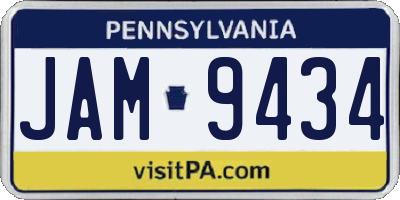 PA license plate JAM9434