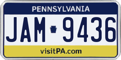 PA license plate JAM9436