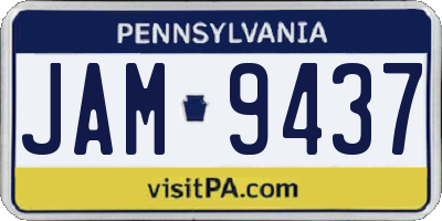 PA license plate JAM9437