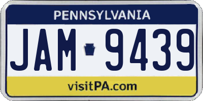 PA license plate JAM9439