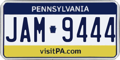 PA license plate JAM9444