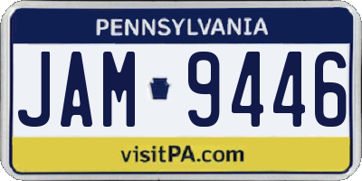 PA license plate JAM9446
