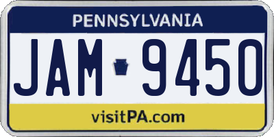 PA license plate JAM9450