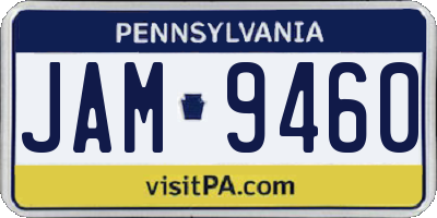 PA license plate JAM9460