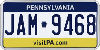 PA license plate JAM9468