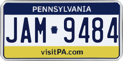 PA license plate JAM9484