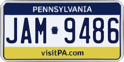 PA license plate JAM9486