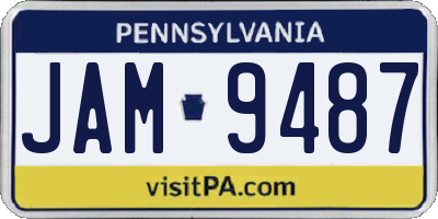 PA license plate JAM9487