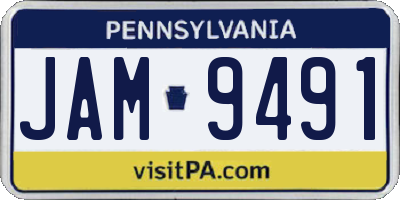 PA license plate JAM9491