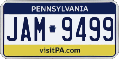 PA license plate JAM9499