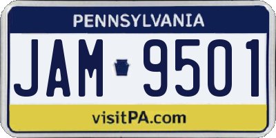 PA license plate JAM9501