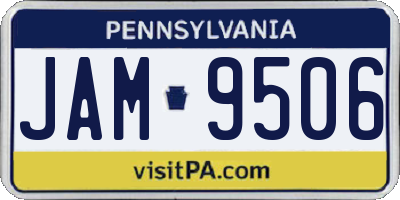 PA license plate JAM9506