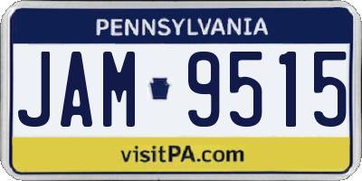 PA license plate JAM9515