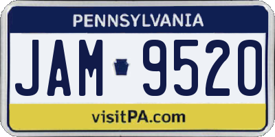 PA license plate JAM9520