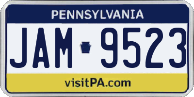 PA license plate JAM9523