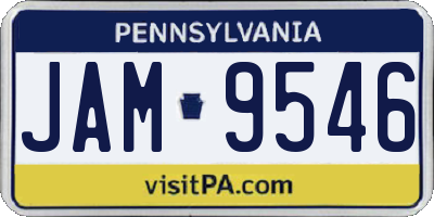 PA license plate JAM9546