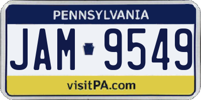 PA license plate JAM9549