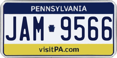 PA license plate JAM9566