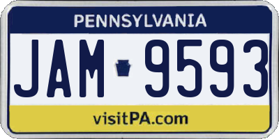 PA license plate JAM9593