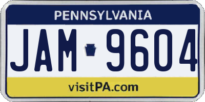 PA license plate JAM9604