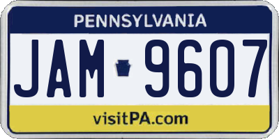 PA license plate JAM9607