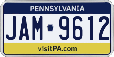 PA license plate JAM9612