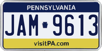 PA license plate JAM9613
