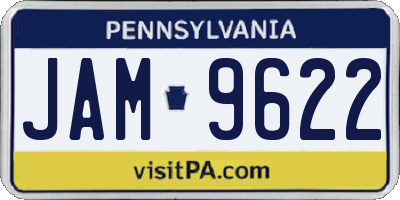 PA license plate JAM9622