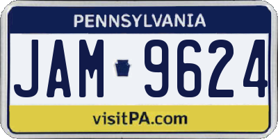 PA license plate JAM9624