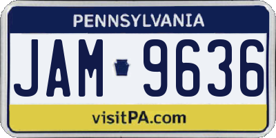 PA license plate JAM9636