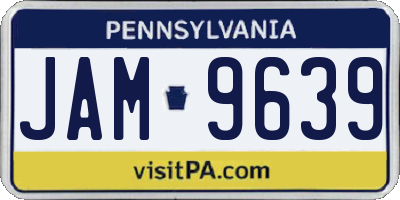 PA license plate JAM9639