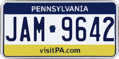 PA license plate JAM9642