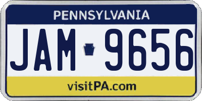 PA license plate JAM9656