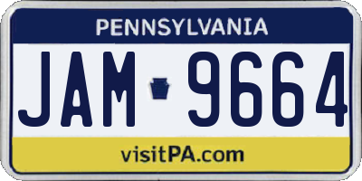 PA license plate JAM9664