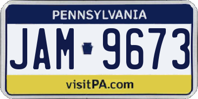 PA license plate JAM9673