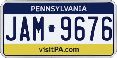 PA license plate JAM9676