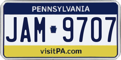 PA license plate JAM9707