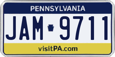 PA license plate JAM9711
