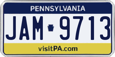 PA license plate JAM9713