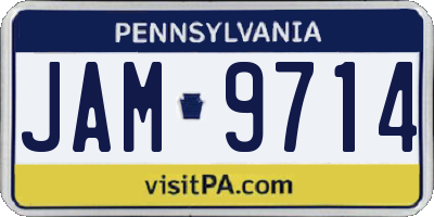 PA license plate JAM9714