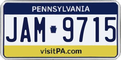 PA license plate JAM9715