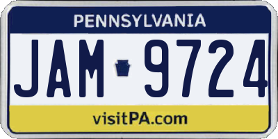 PA license plate JAM9724