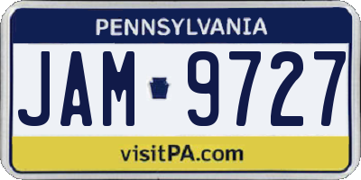 PA license plate JAM9727