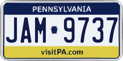 PA license plate JAM9737