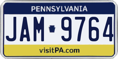 PA license plate JAM9764