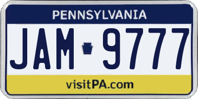 PA license plate JAM9777