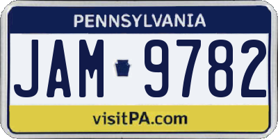 PA license plate JAM9782